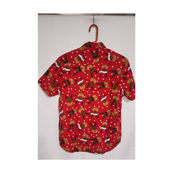Rudolph red nosed reindeer collared shirt medium men size 40 - Picture 5 of 6